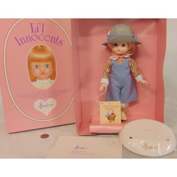 NEW 1989 Effanbee 9" Lil Li'l Innocents DOLL Jonathan French Country & Hat! 6902 - Picture 2 of 5